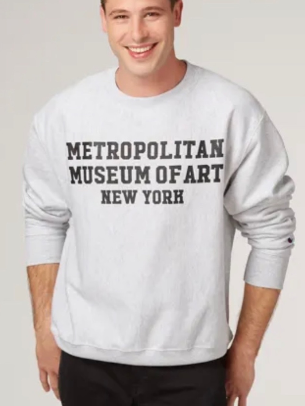 Champion Reverse Weave The Met Museum NYC Gray Crewneck Sweatshirt Small
